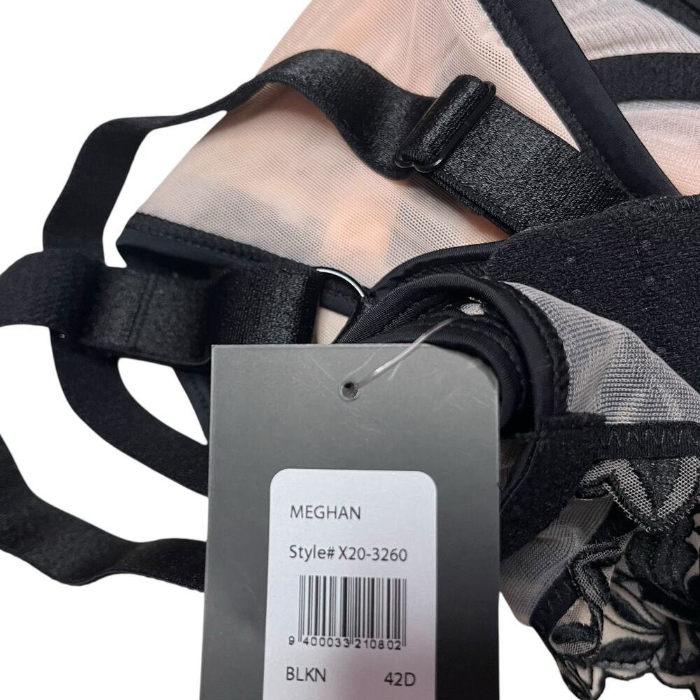 Frederick's of Hollywood Meghan Underwire Bra Black / Nude Size 42D - Picture 5 of 5